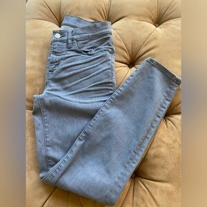 J Crew women’s grey toothpick jeans.  Used.  Size 28